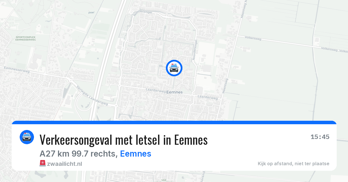 Verkeersongeval met letsel in Eemnes — 7 jul 2026
