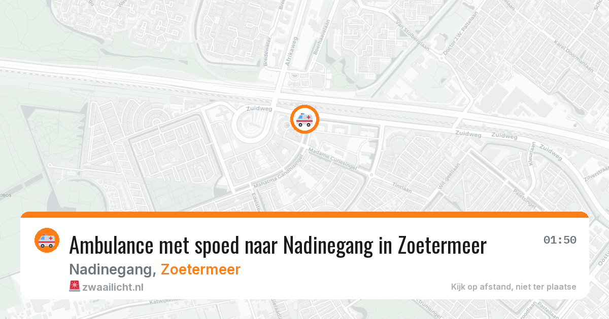 Ambulance met spoed naar Nadinegang in Zoetermeer — 20 jun 2026