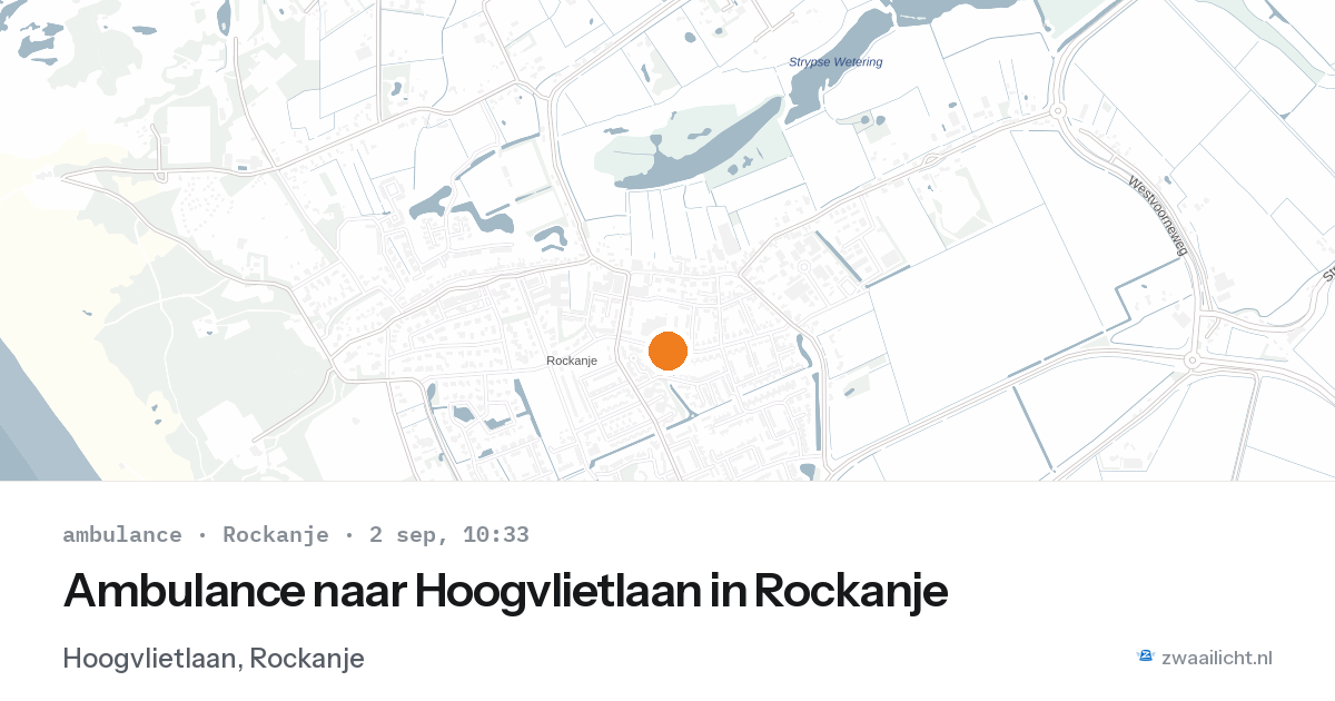 Ambulance naar Hoogvlietlaan in Rockanje — 2 sep 2026