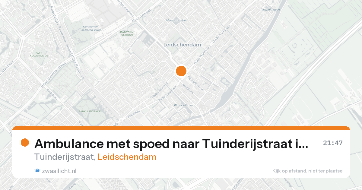 Ambulance met spoed naar Tuinderijstraat in Leidschendam — 16 aug 2026