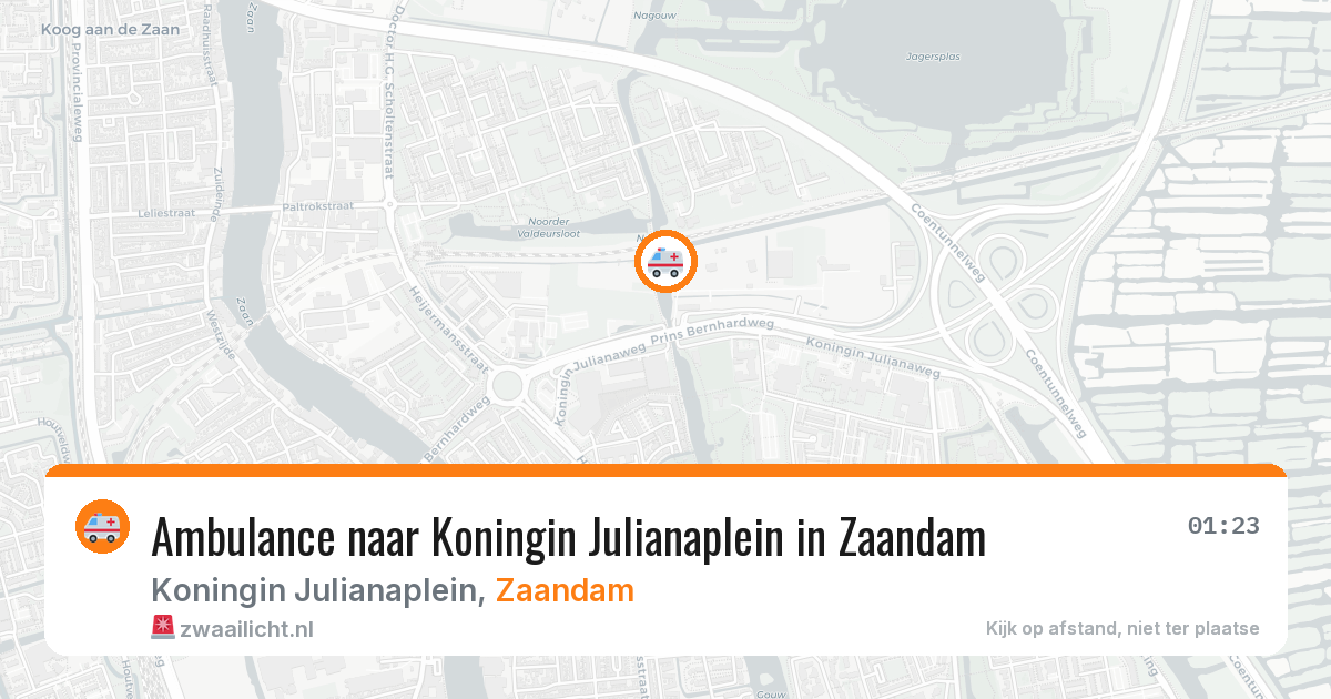 Ambulance naar Koningin Julianaplein in Zaandam — 31 jul 2026