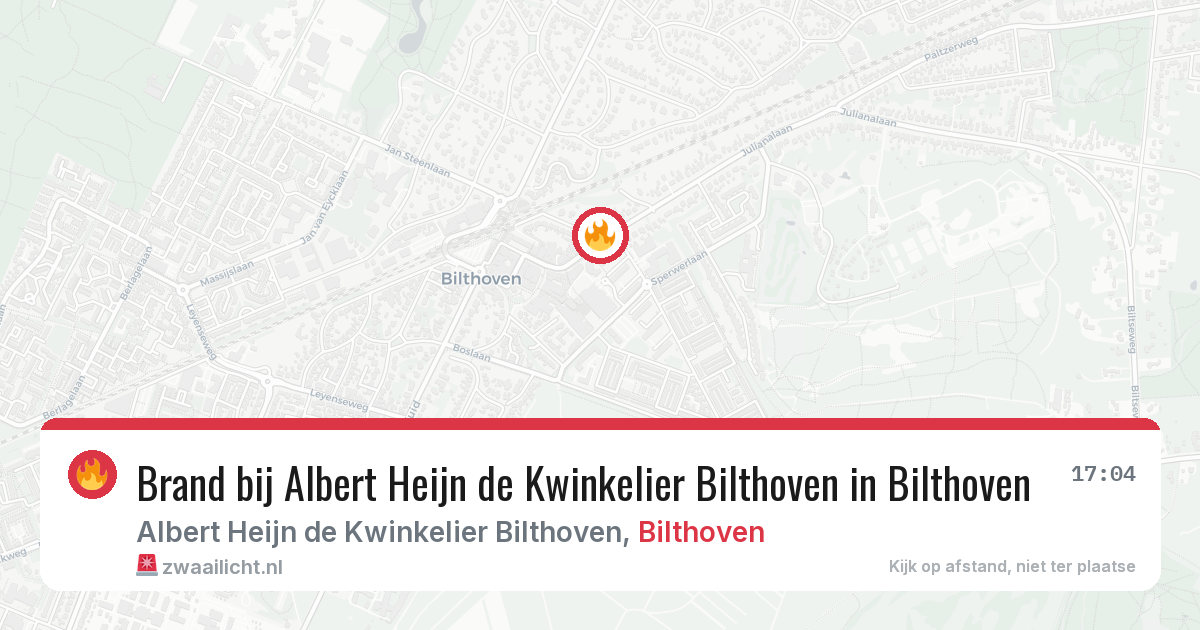 Brand bij Albert Heijn de Kwinkelier Bilthoven in Bilthoven — 30 jun 2026
