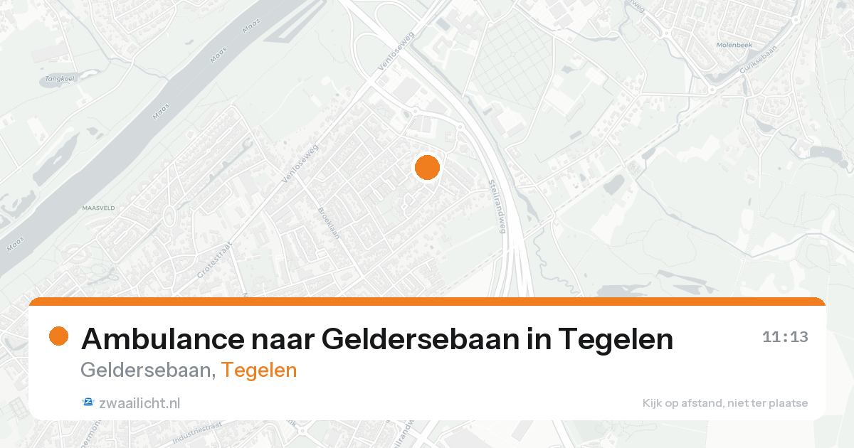 Ambulance naar Geldersebaan in Tegelen — 15 aug 2026