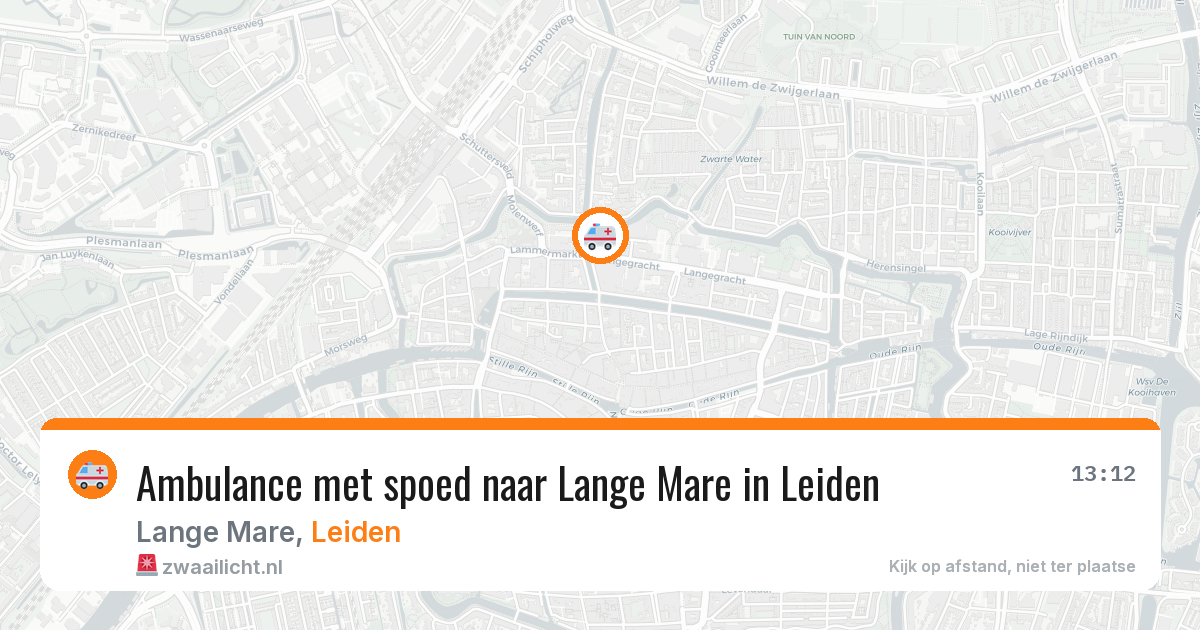 Ambulance met spoed naar Lange Mare in Leiden — 19 mei 2026