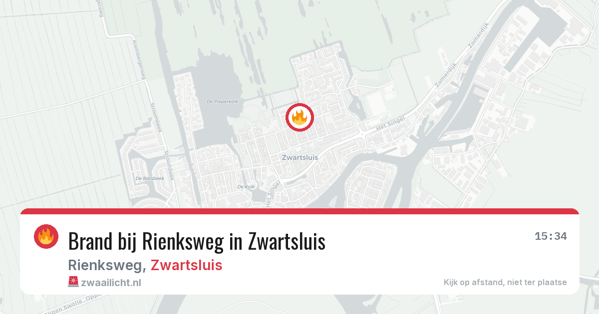 Brand bij Rienksweg in Zwartsluis — 18 mrt 2026