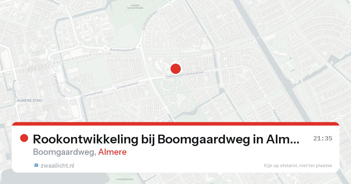 Rookontwikkeling bij Boomgaardweg in Almere — 17 aug 2026