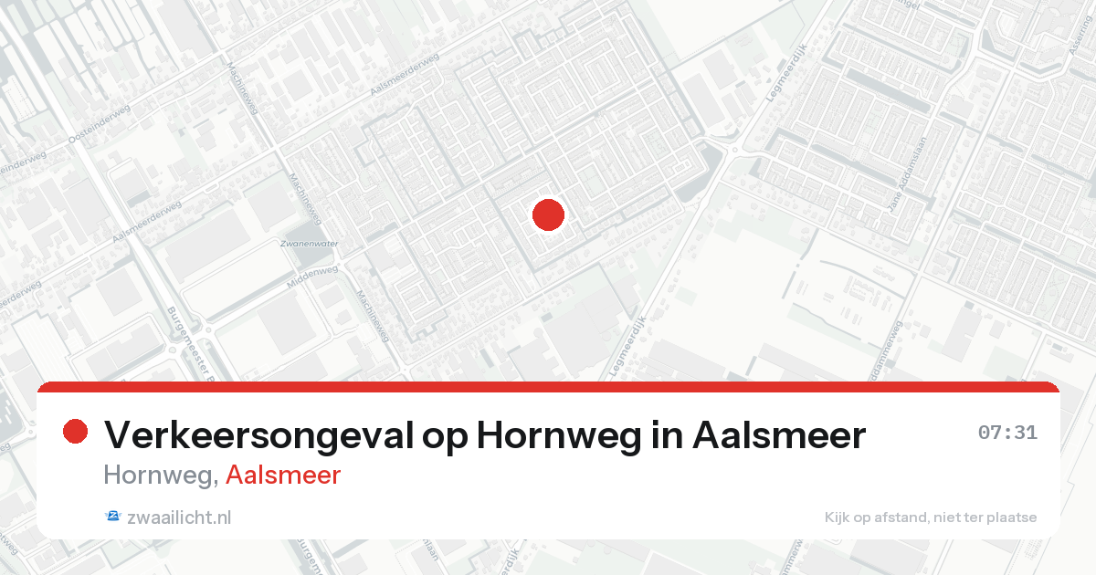 Verkeersongeval op Hornweg in Aalsmeer — 31 jan 2026