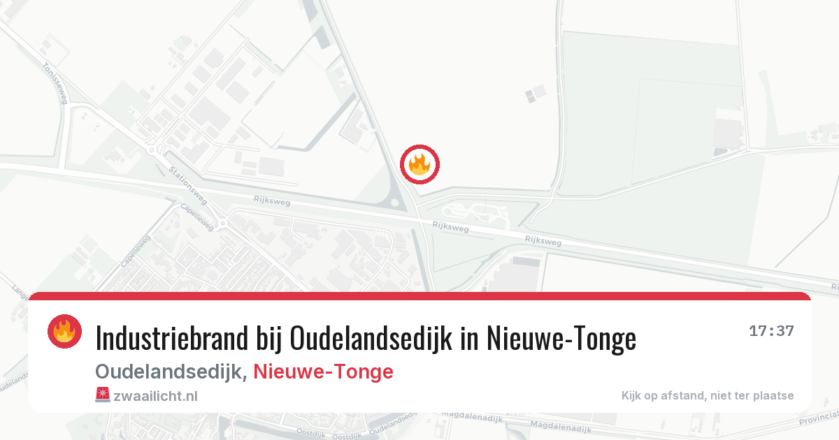 Industriebrand bij Oudelandsedijk in Nieuwe-Tonge — 11 mrt 2026
