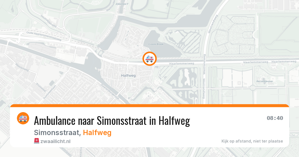 Ambulance naar Simonsstraat in Halfweg — 3 aug 2026