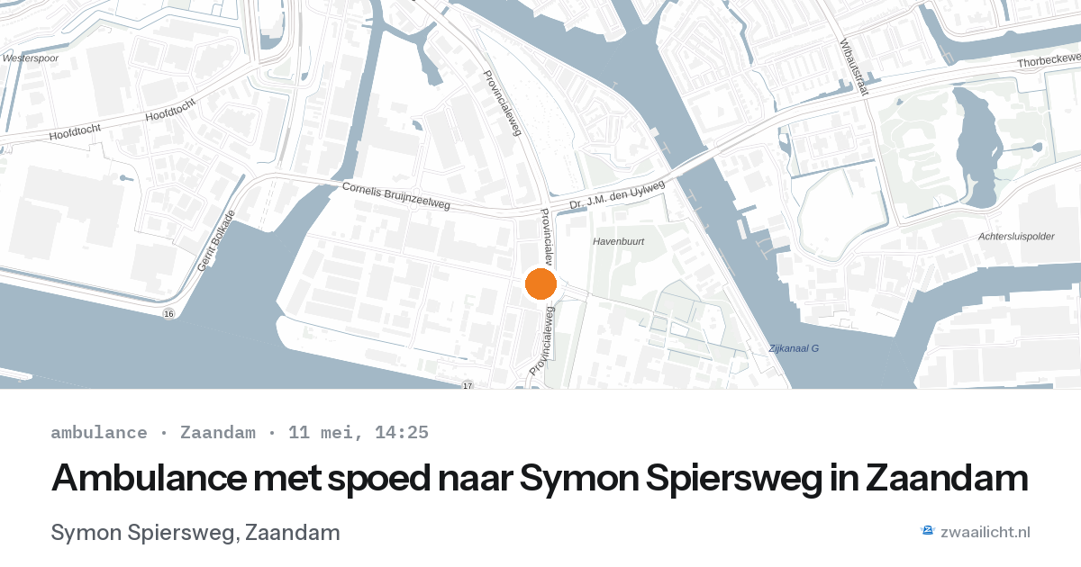 Ambulance met spoed naar Symon Spiersweg in Zaandam — 11 mei 2026
