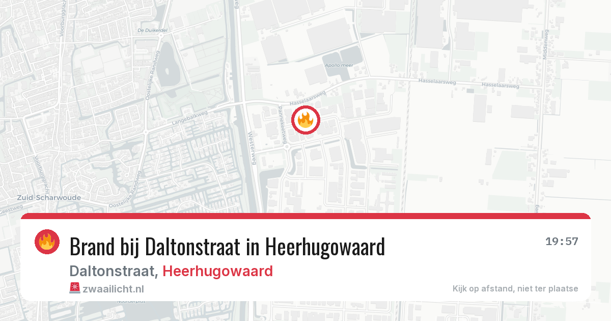 Brand bij Daltonstraat in Heerhugowaard — 21 jun 2026