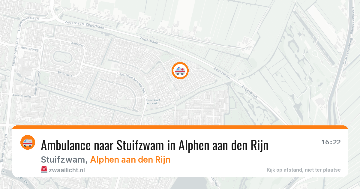 Ambulance naar Stuifzwam in Alphen aan den Rijn — 2 aug 2026