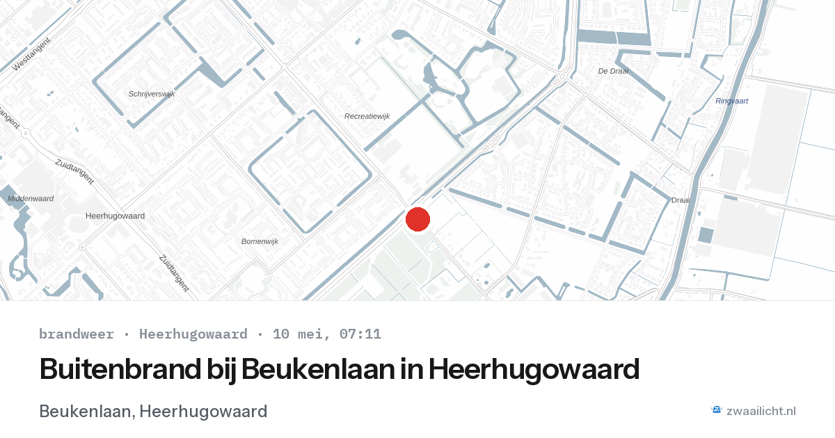 Buitenbrand bij Beukenlaan in Heerhugowaard — 10 mei 2026