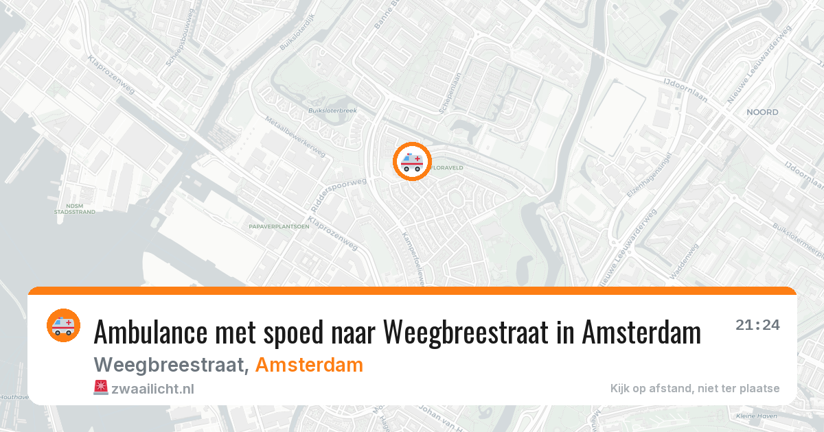 Ambulance met spoed naar Weegbreestraat in Amsterdam — 25 mei 2026