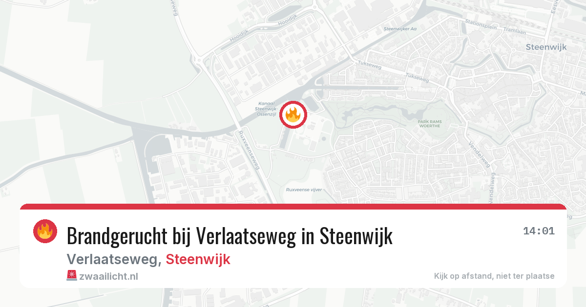 Brandgerucht bij Verlaatseweg in Steenwijk — 13 mei 2026