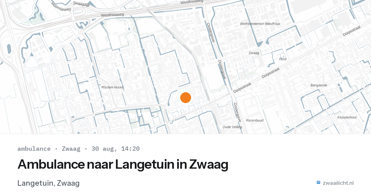Ambulance naar Langetuin in Zwaag — 30 aug 2026