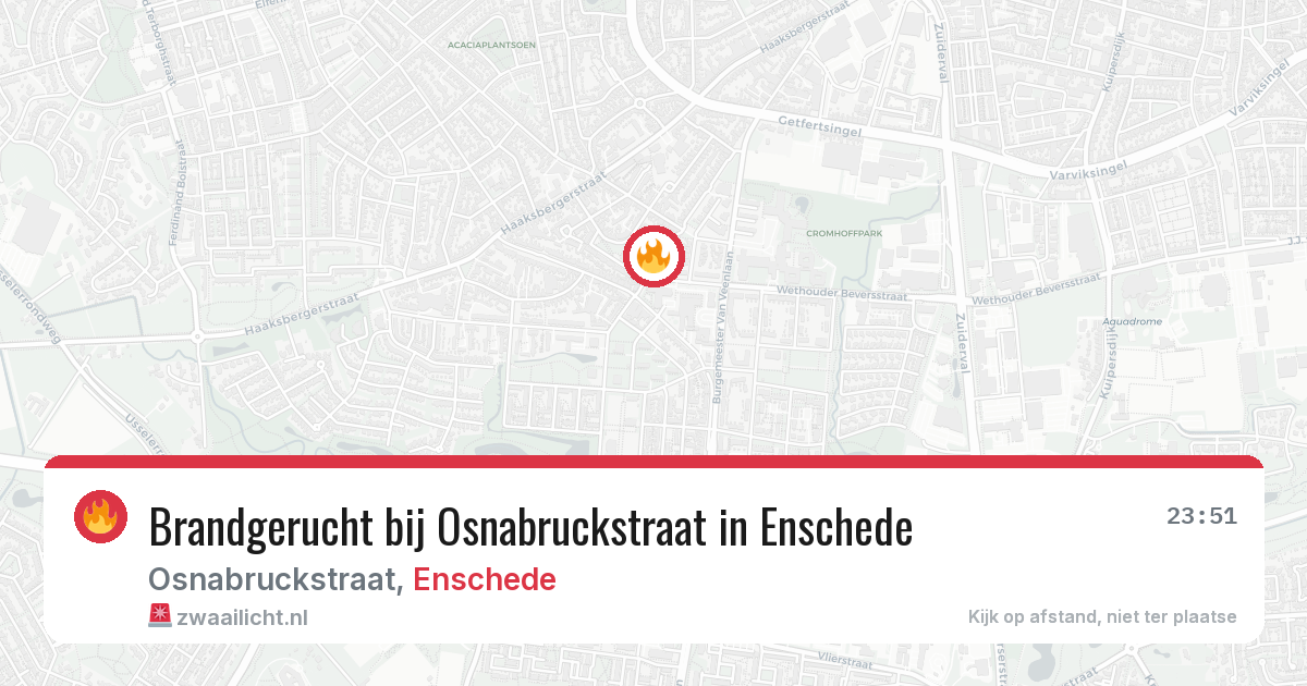 Brandgerucht bij Osnabruckstraat in Enschede — 1 aug 2026