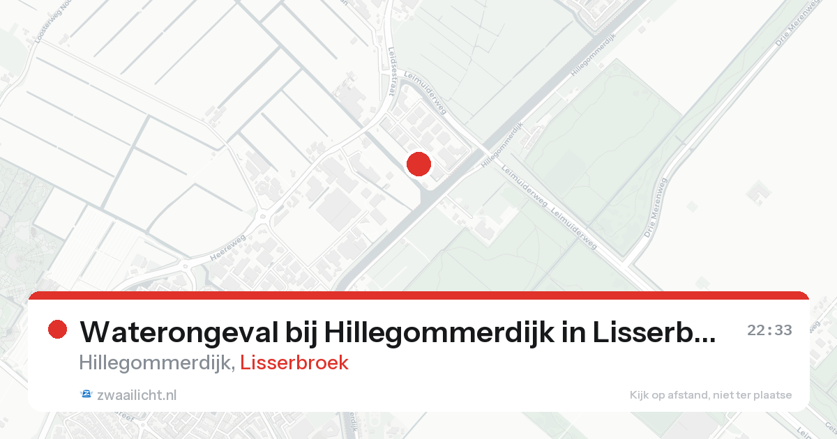 Waterongeval bij Hillegommerdijk in Lisserbroek — 23 aug 2026