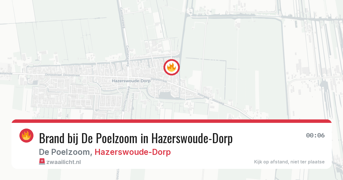 Brand bij De Poelzoom in Hazerswoude-Dorp — 15 jun 2026