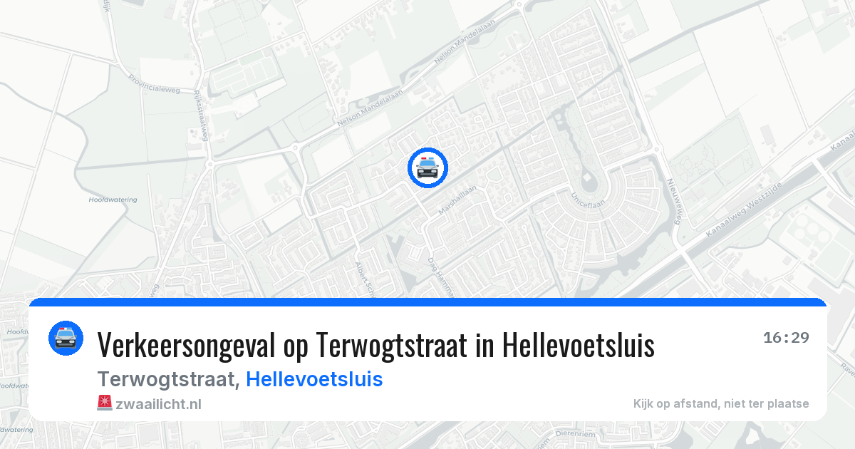 Verkeersongeval op Terwogtstraat in Hellevoetsluis — 7 aug 2026