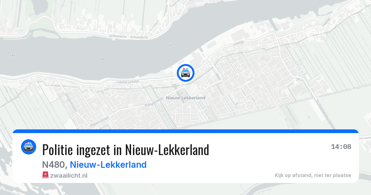 Politie ingezet in Nieuw-Lekkerland — 29 jul 2026 | 🚨 Zwaailicht.nl