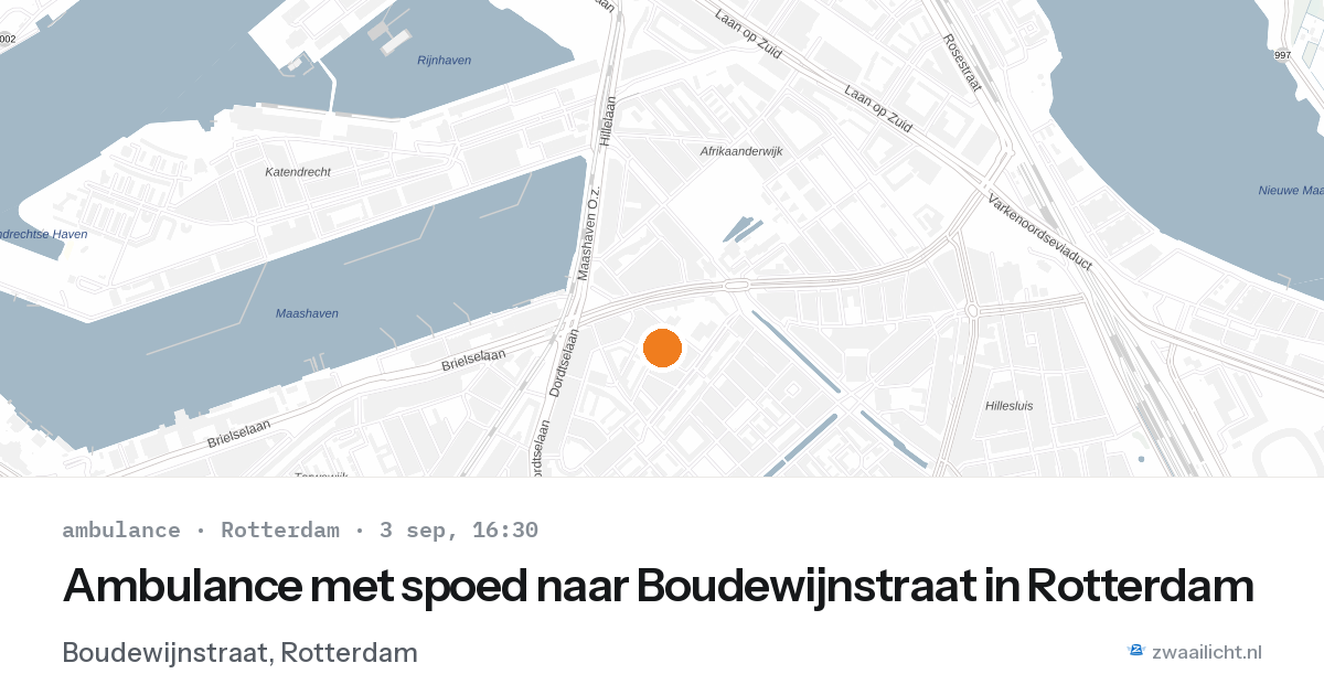Ambulance met spoed naar Boudewijnstraat in Rotterdam — 3 sep 2026