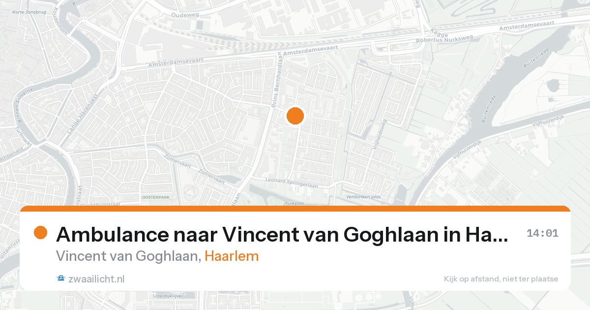 Ambulance naar Vincent van Goghlaan in Haarlem — 22 aug 2026