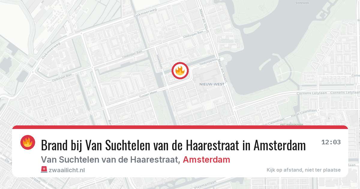 Brand bij Van Suchtelen van de Haarestraat in Amsterdam — 13 mrt 2026