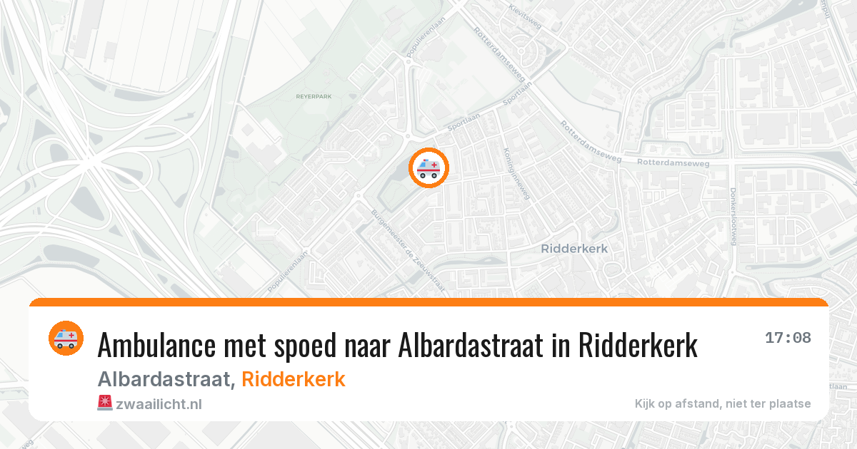 Ambulance met spoed naar Albardastraat in Ridderkerk — 11 aug 2026