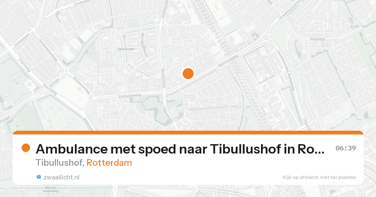 Ambulance met spoed naar Tibullushof in Rotterdam — 17 aug 2026