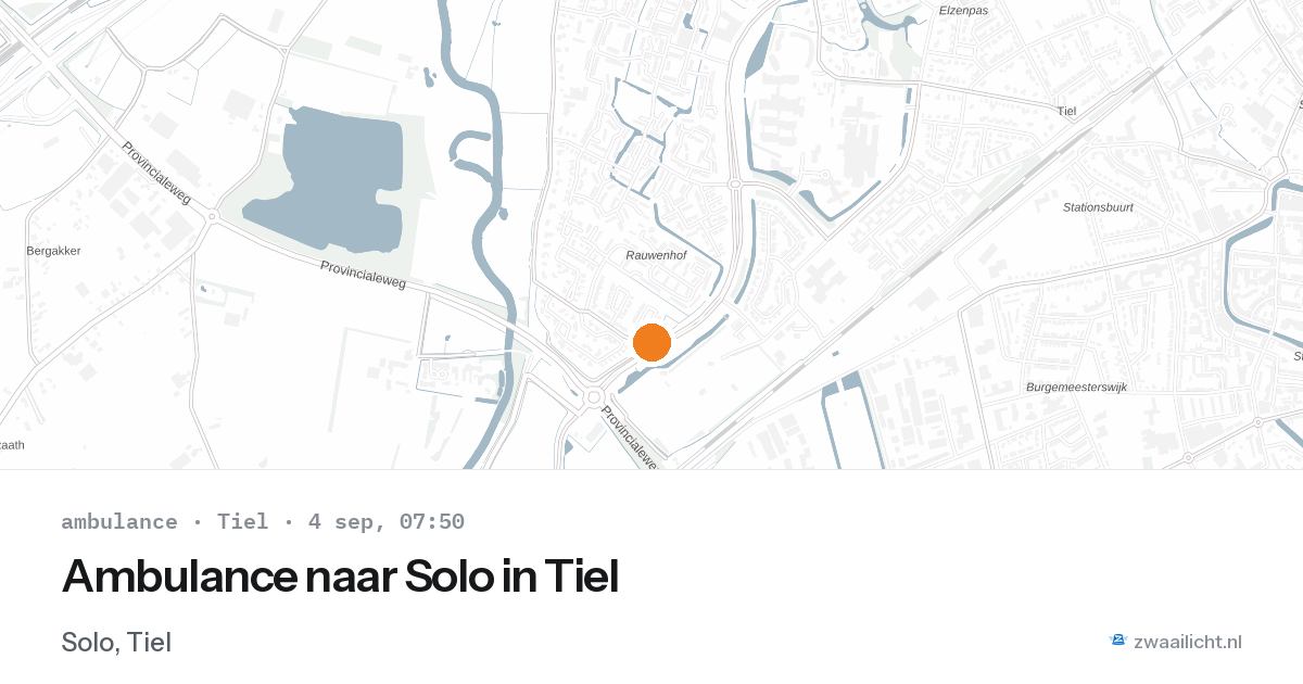 Ambulance naar Solo in Tiel — 4 sep 2026