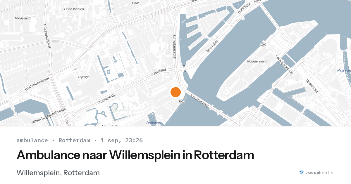 Ambulance naar Willemsplein in Rotterdam — 1 sep 2026