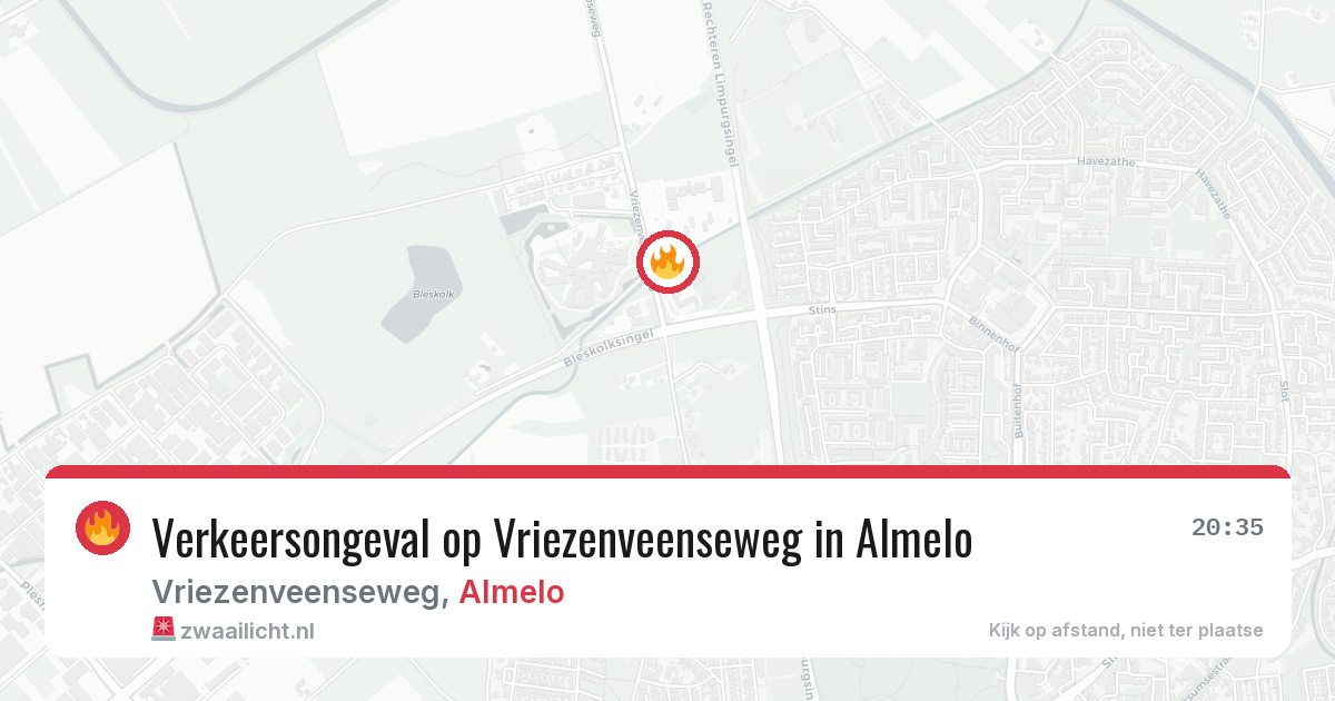 Verkeersongeval op Vriezenveenseweg in Almelo — 2 feb 2026