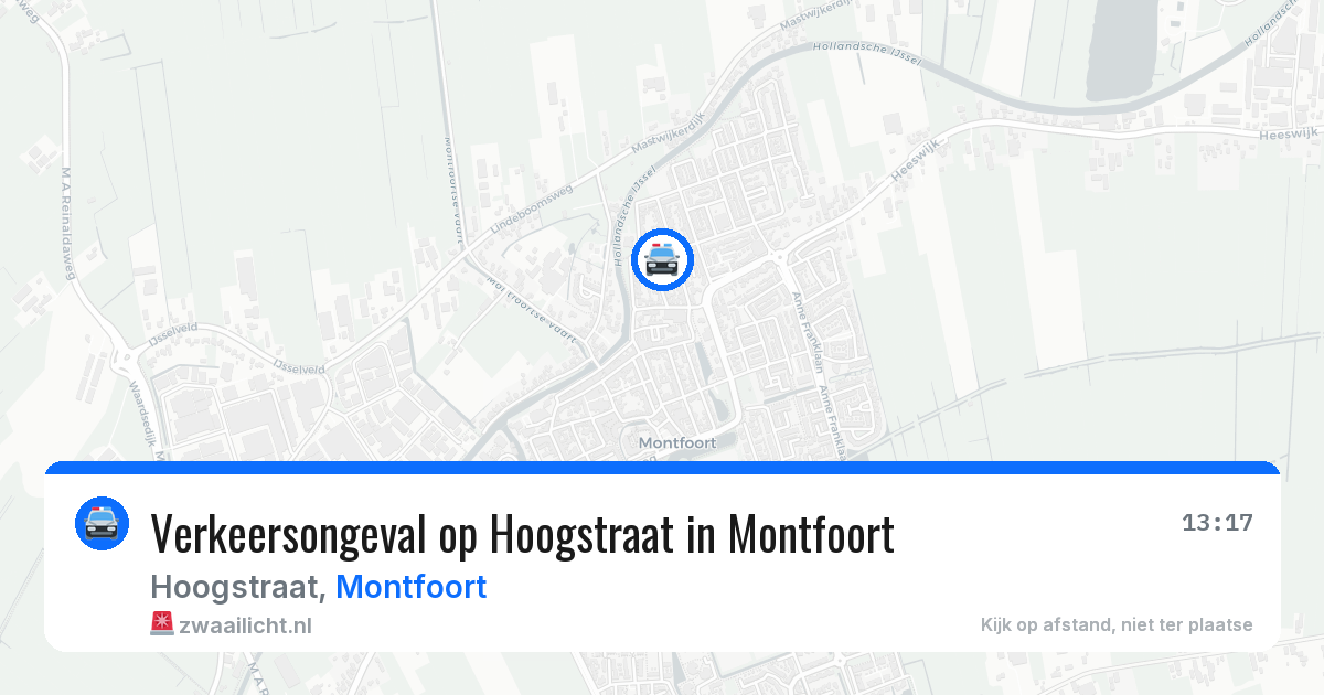 Verkeersongeval op Hoogstraat in Montfoort — 14 mrt 2026