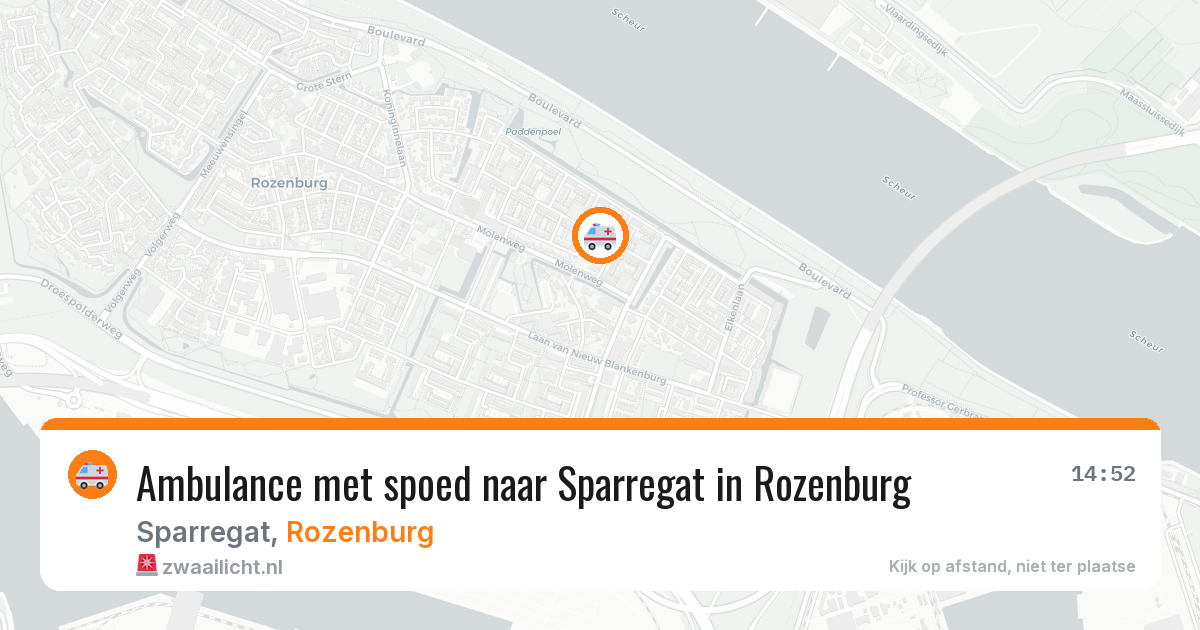 Ambulance met spoed naar Sparregat in Rozenburg — 14 aug 2026