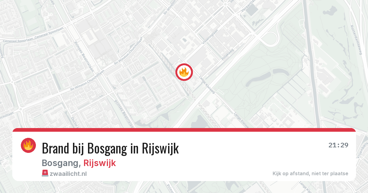 Brand bij Bosgang in Rijswijk — 1 aug 2026