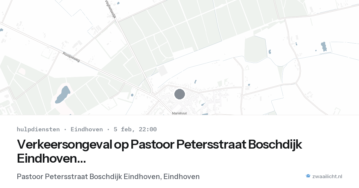 Verkeersongeval op Pastoor Petersstraat Boschdijk Eindhoven in Eindhoven — 5 feb 2026