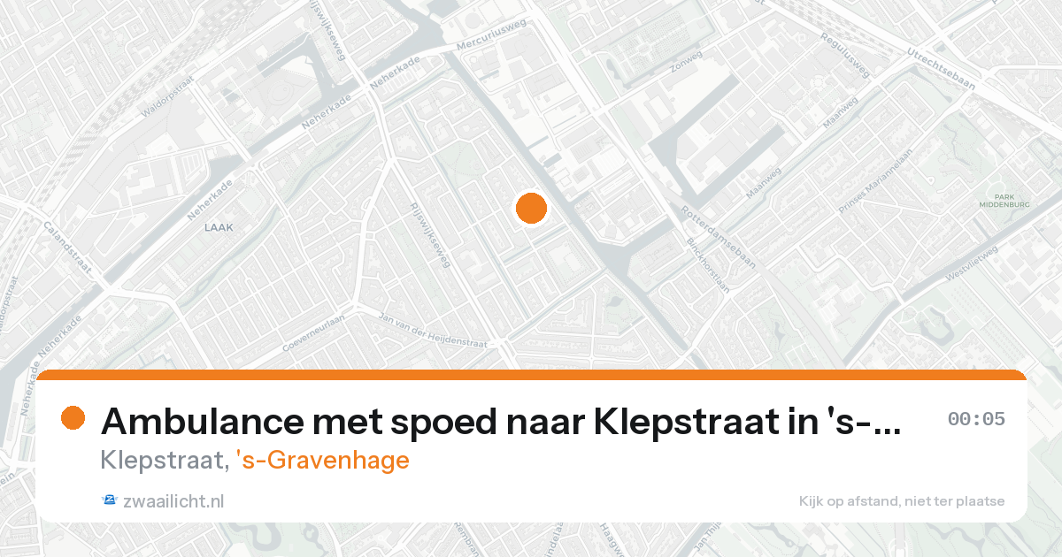 Ambulance met spoed naar Klepstraat in 's-Gravenhage — 20 aug 2026