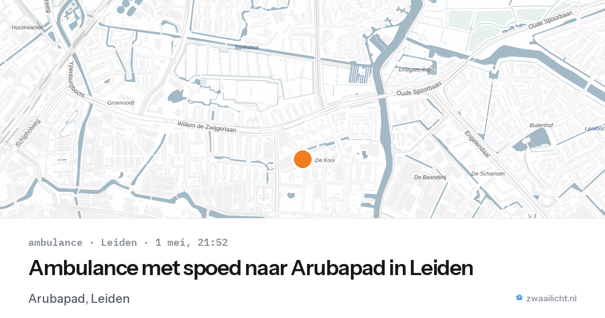 Ambulance met spoed naar Arubapad in Leiden — 1 mei 2026