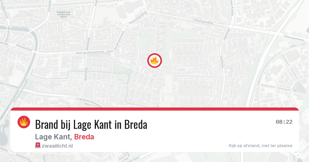 Brand bij Lage Kant in Breda — 18 jun 2026