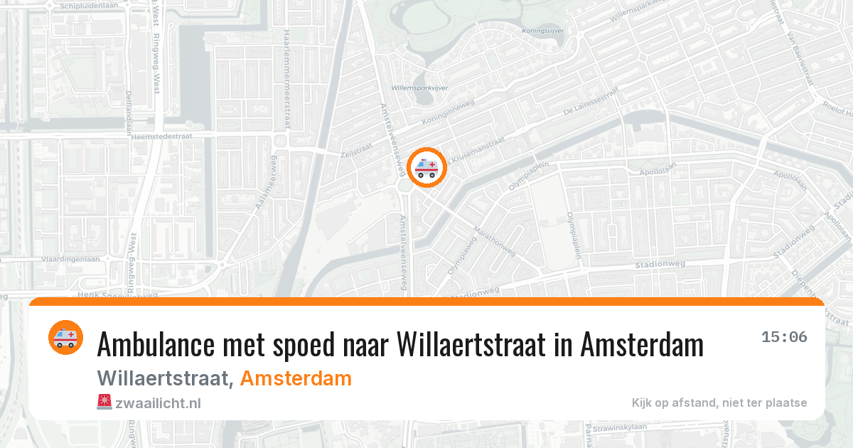 Ambulance met spoed naar Willaertstraat in Amsterdam — 2 aug 2026