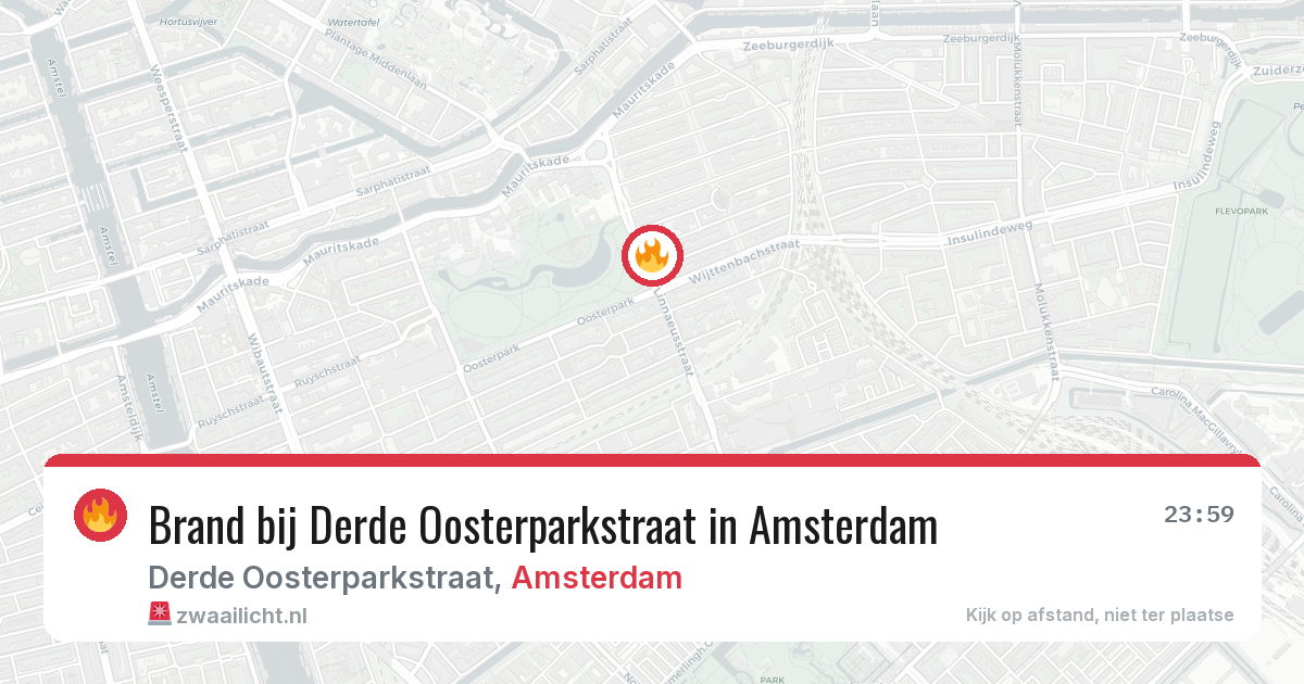 Brand bij Derde Oosterparkstraat in Amsterdam — 14 mrt 2026