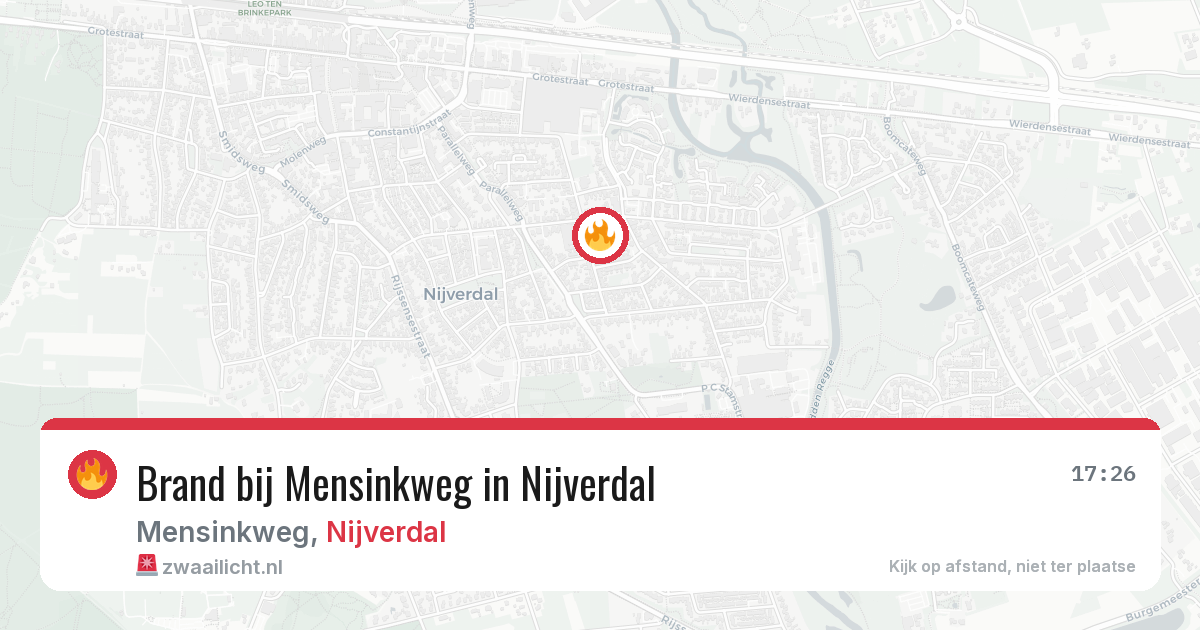Brand bij Mensinkweg in Nijverdal — 12 aug 2026