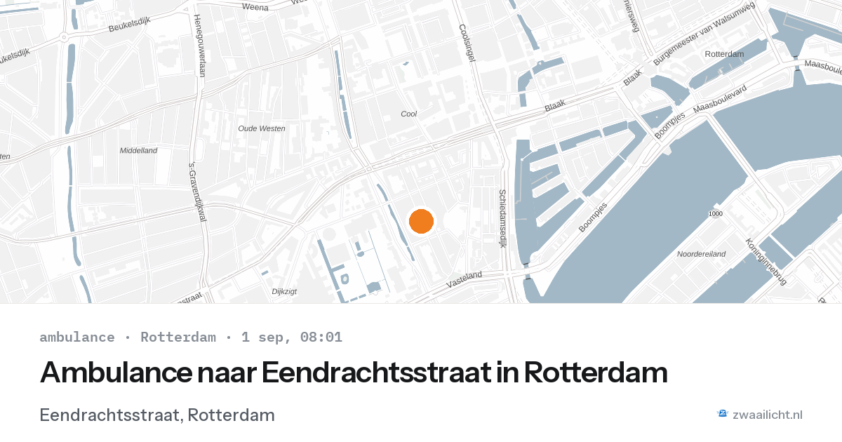 Ambulance naar Eendrachtsstraat in Rotterdam — 1 sep 2026