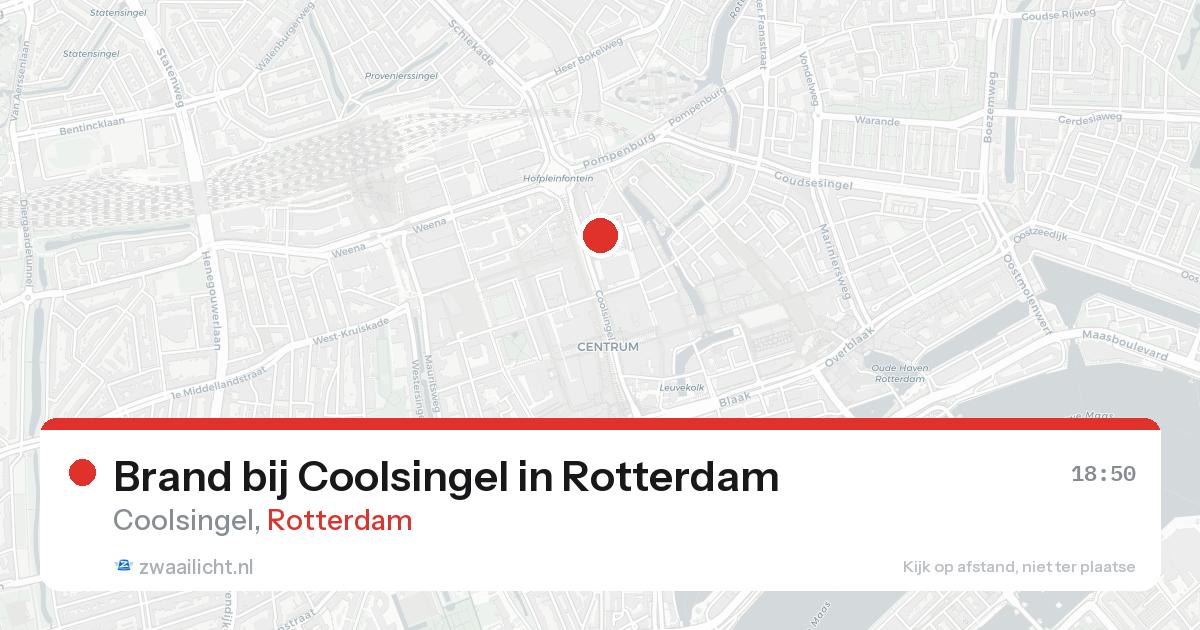 Brand bij Coolsingel in Rotterdam — 24 aug 2026
