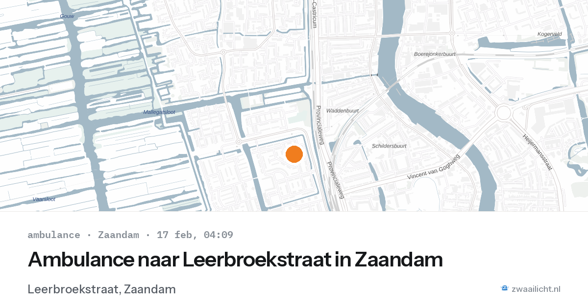 Ambulance naar Leerbroekstraat in Zaandam — 17 feb 2026