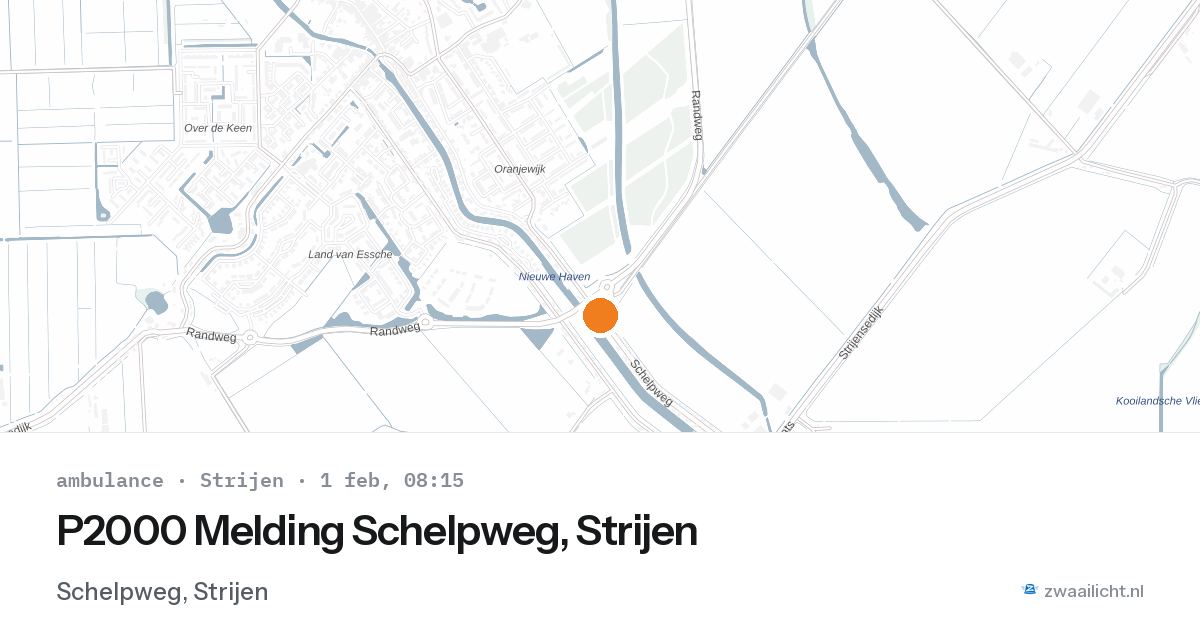 P2000 Melding Schelpweg, Strijen — 1 feb 2026