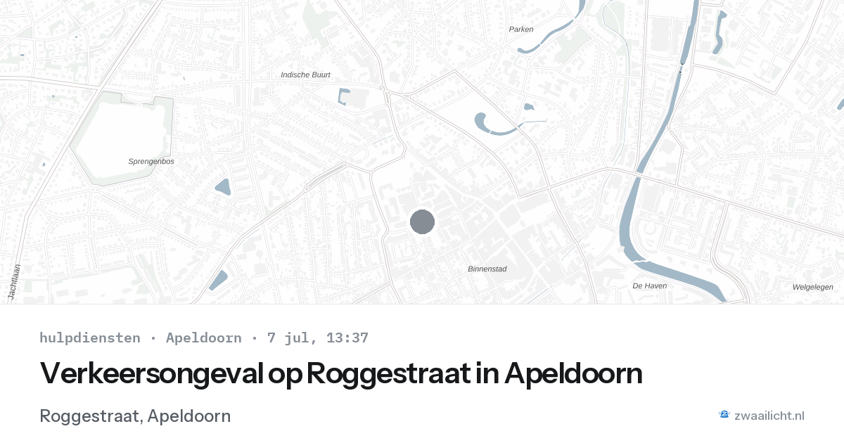 Verkeersongeval op Roggestraat in Apeldoorn — 7 jul 2026
