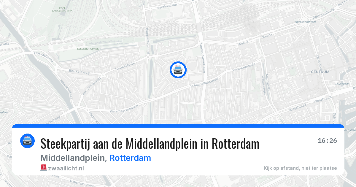 Steekpartij aan de Middellandplein in Rotterdam — 21 mrt 2026