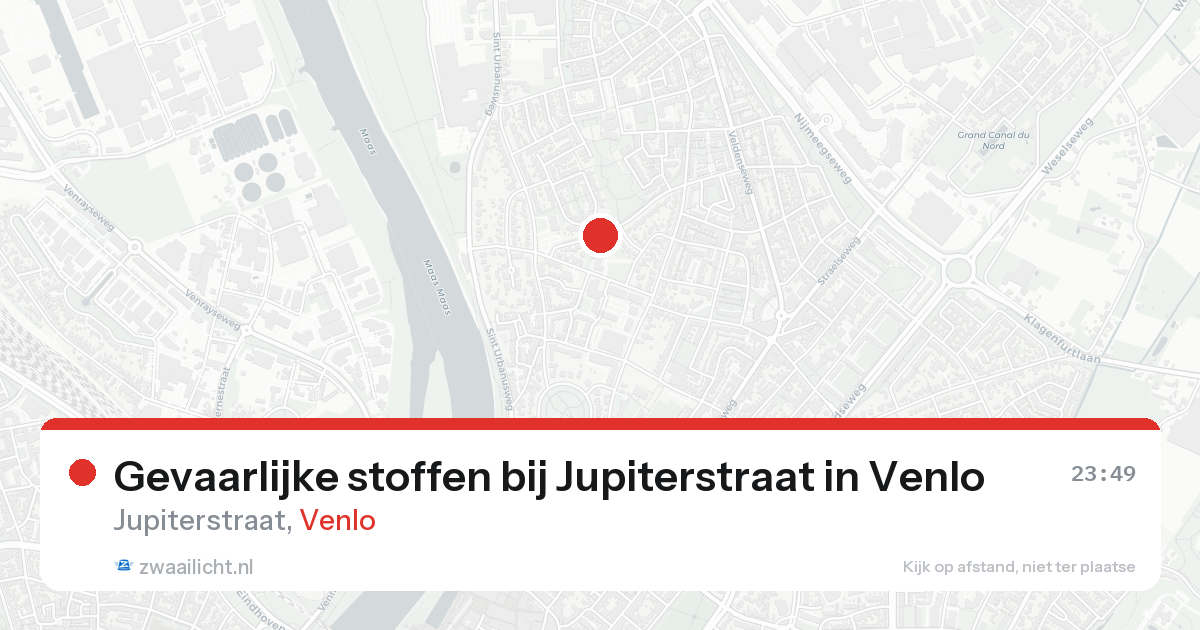 Gevaarlijke stoffen bij Jupiterstraat in Venlo — 15 aug 2026